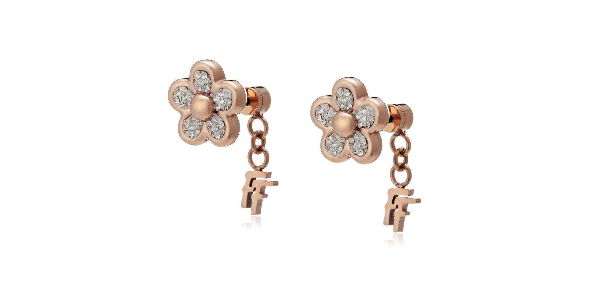 フォリフォリ Folli Follie フラワーピアス ステンレス18金貼り 新品 Folli Follie フォリ フォリ ピアス 両耳用 Follie Di